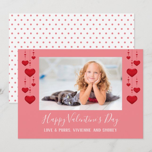 Feliz Día de San Valentín con tarjeta de foto plan (Anverso / Reverso)