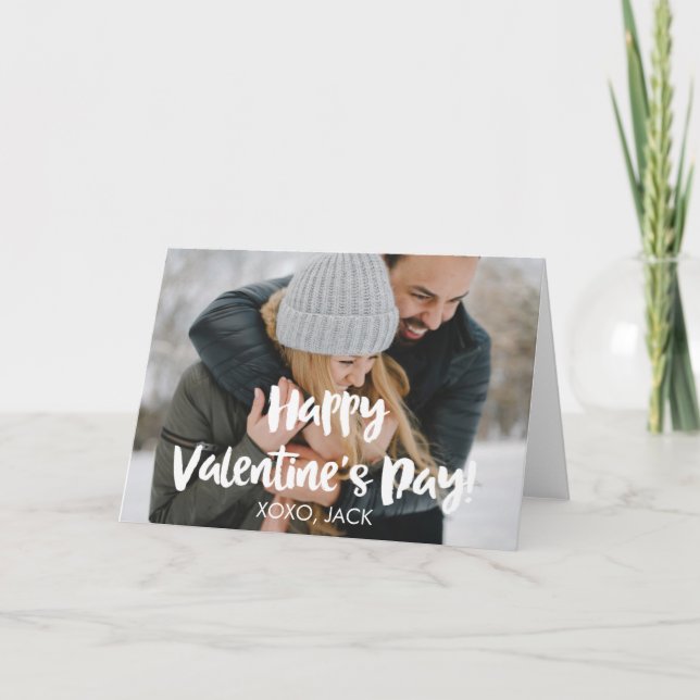 Feliz Día de San Valentín con tarjeta de fotos con (Anverso)