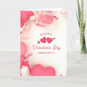 Feliz Día de San Valentín con tarjeta de vacacione