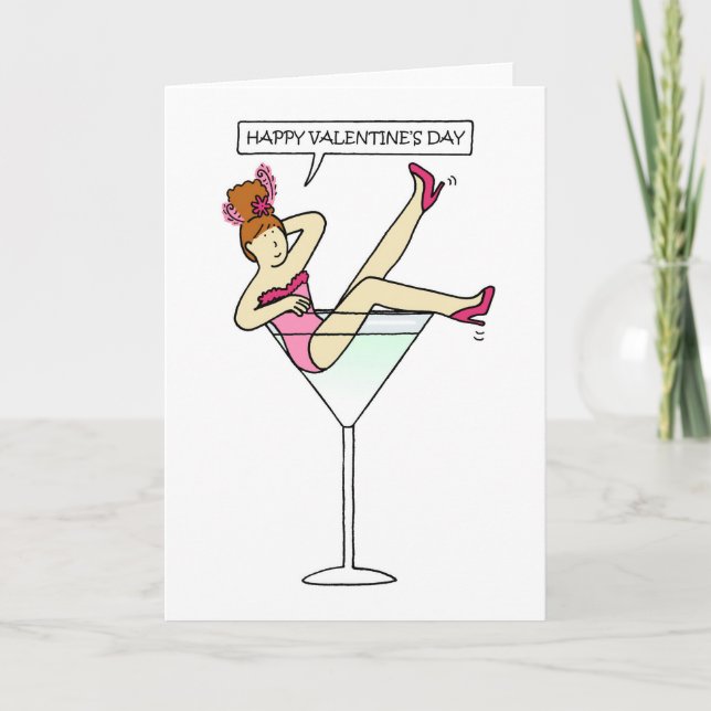 Feliz Día de San Valentín con tarjeta de vidrio de (Anverso)