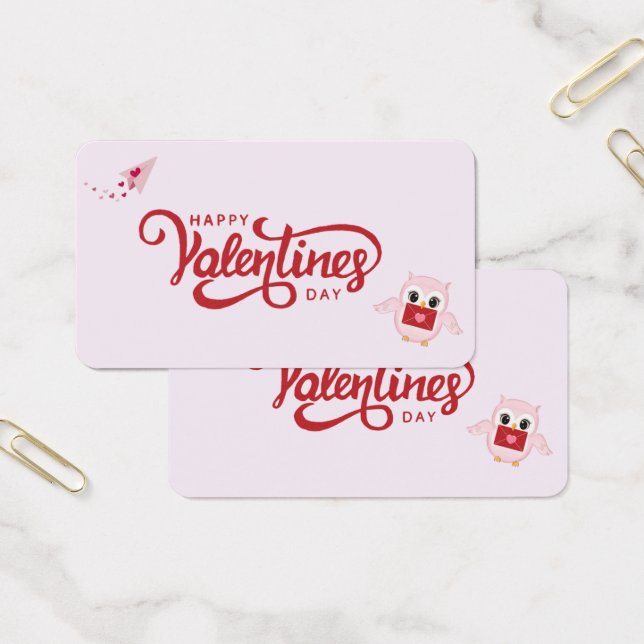 feliz día de San Valentín con un lindo búho (Oficina)