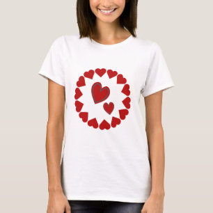 Feliz día de San Valentín corazón camiseta roja