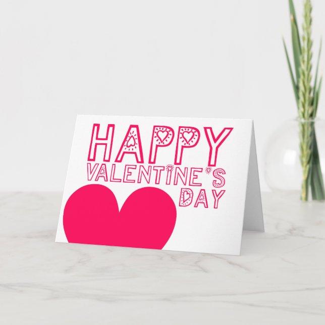 Feliz Día de San Valentín Cute tarjeta de felicita (Anverso)