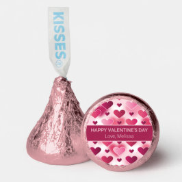 Feliz Día de San Valentín de corazones rosados y t
