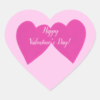 Feliz Día de San Valentín dos Pegatinas de corazon