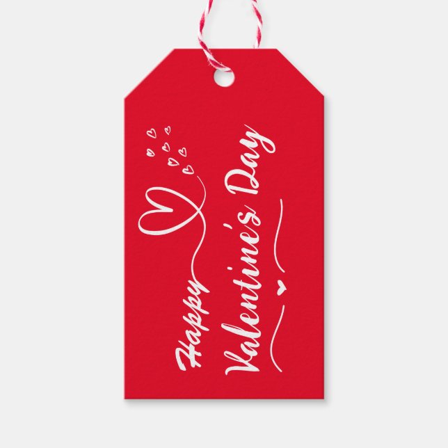 Feliz Día de San Valentín Etiqueta simple de regal (Anverso)