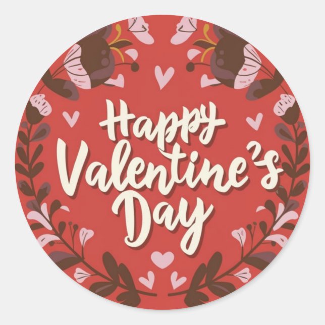 Feliz Día de San Valentín, feliz Pegatina festivo (Anverso)