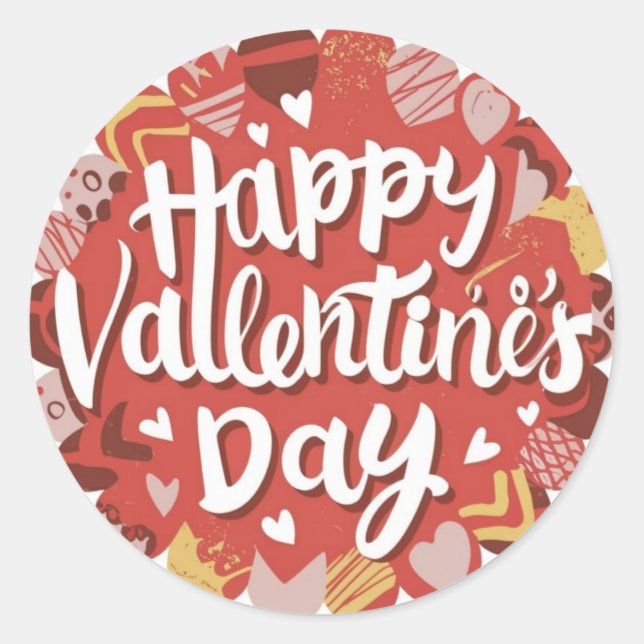 Feliz Día de San Valentín, feliz Pegatina festivo (Anverso)