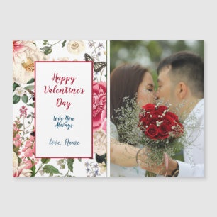 Feliz Día de San Valentín Floral y foto victoriana