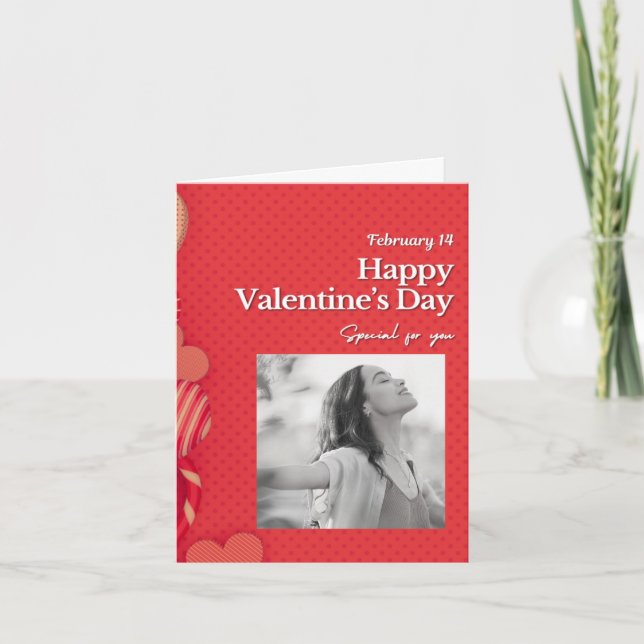 Feliz día de San Valentín Foto personalizada Coraz (Anverso)