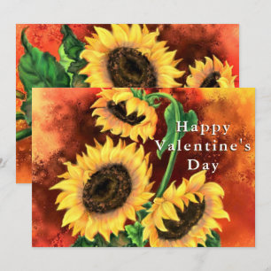 Feliz Día de San Valentín - Hermosos tres girasole