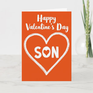 Feliz Día de San Valentín Hijo Tarjeta de Corazón