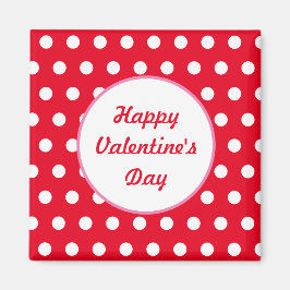 Feliz Día de San Valentín, imán cuadrado (rojo y b