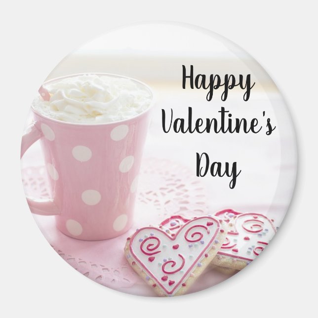 Feliz Día de San Valentín imán de regalo rosa (Frente)
