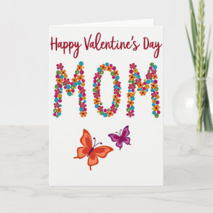 Feliz día de San Valentín Mamá Tarjeta floral