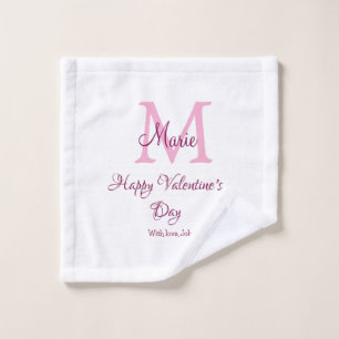 Feliz día de San Valentín monograma nombre rosa am