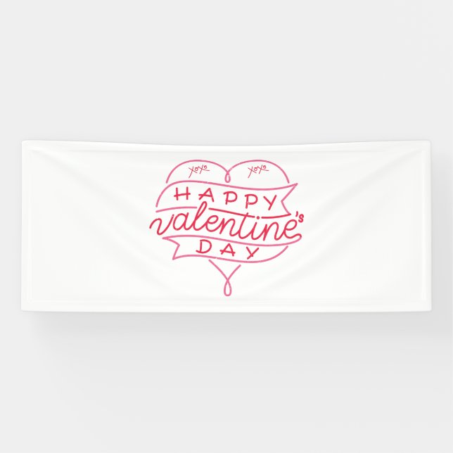 Feliz día de San Valentín pancarta de vinilo 2.5x6 (Horizontal)
