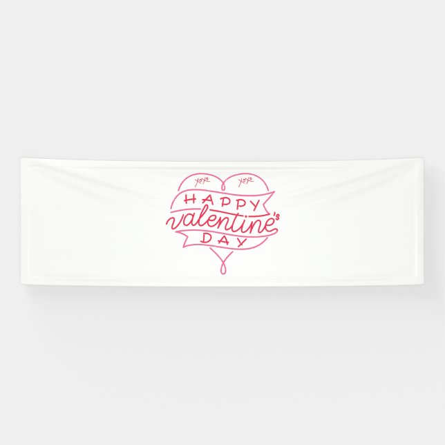 Feliz día de San Valentín pancarta de vinilo 2.5x8 (Horizontal)