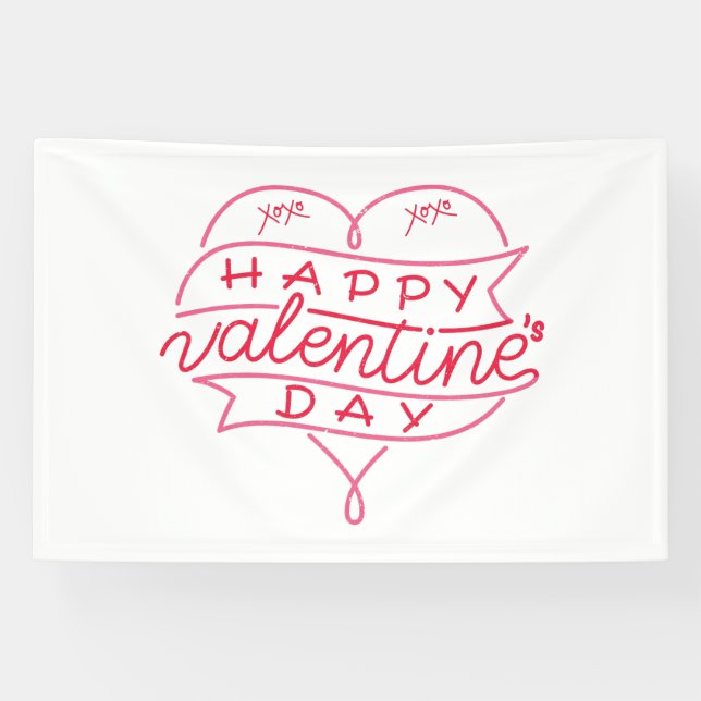 Feliz día de San Valentín pancarta de vinilo 4x6 (Horizontal)