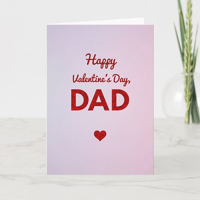 Feliz Día de San Valentín Papá Tarjeta Rayada (Anverso)