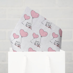 Feliz día de San Valentín Papel de seda Gato Coraz