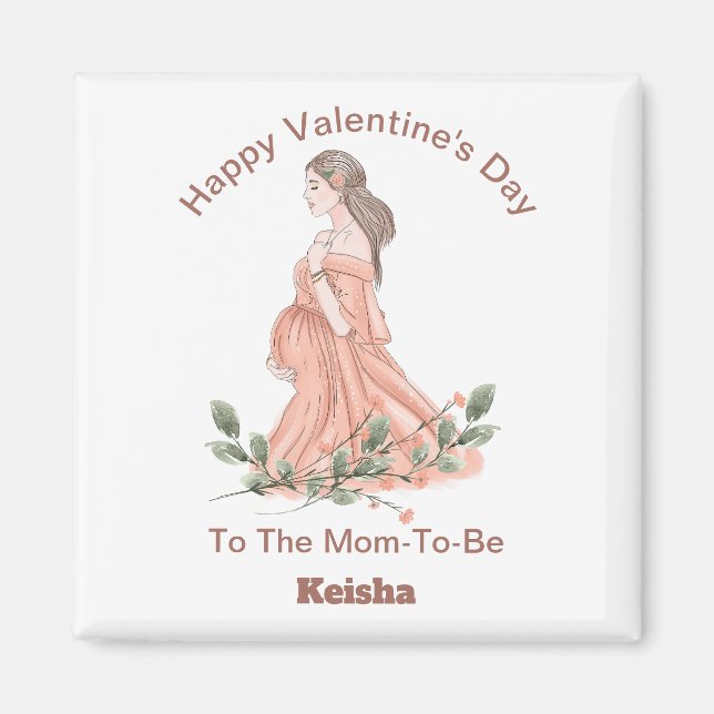 Feliz Día de San Valentín para la futura mamá imán (Frente)
