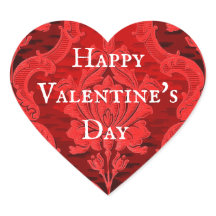 Feliz Día de San Valentín Pegatina de corazón vint