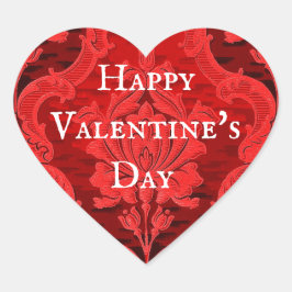 Feliz Día de San Valentín Pegatina de corazón vint