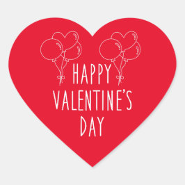 Feliz Día de San Valentín Pegatina del Corazón Roj