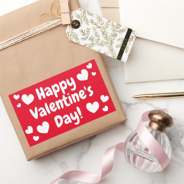 Feliz Día de San Valentín Pegatina rectangular (Regalar)