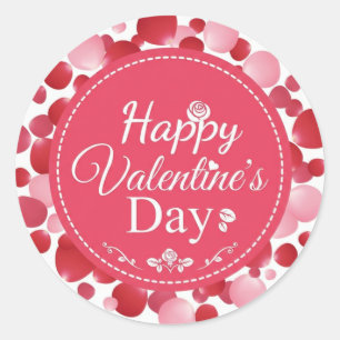 Feliz día de San Valentín Pegatina redonda clásica