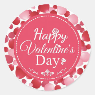 Feliz día de San Valentín Pegatina redonda clásica