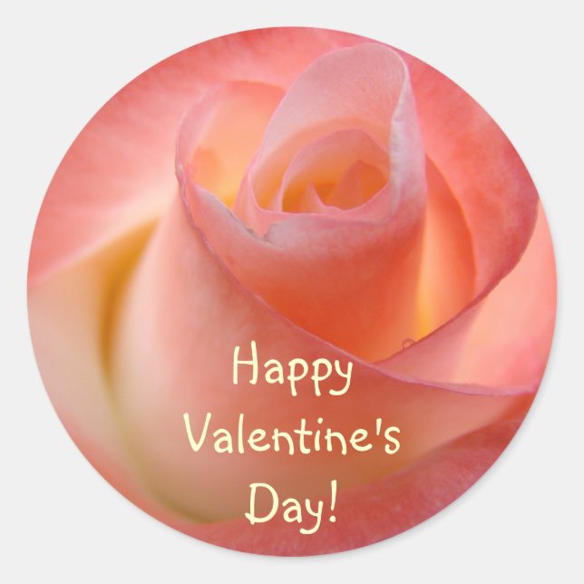 Feliz día de San Valentín! pegatinas Flor de Rosa  (Anverso)