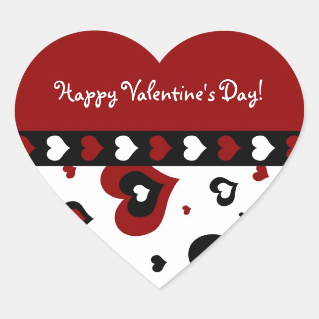 Feliz Día de San Valentín Pegatinas rojos (Anverso)