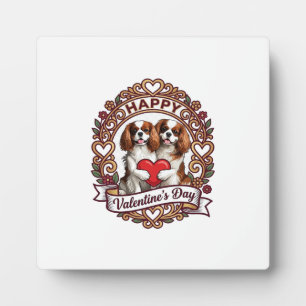 Feliz día de San Valentín Perro Corazón Rojo Marco
