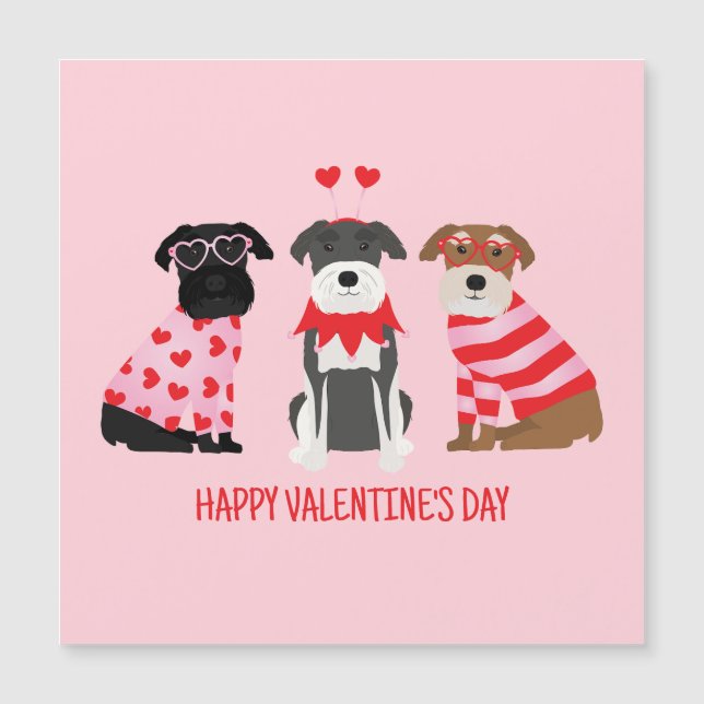 Feliz Día de San Valentín Perros Schnauzer (Anverso)