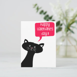 ¡Feliz Día de San Valentín! Postales de gato negro