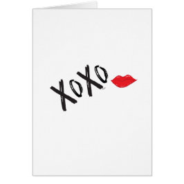 Feliz Día de San Valentín Red XOXO Beso de amor