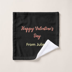 Feliz día de San Valentín rojo negro de nombre ele