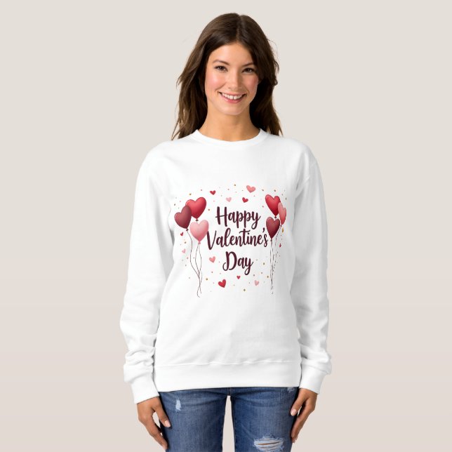 Feliz día de San Valentín Sudadera elegante (Anverso completo)