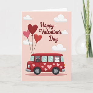 Feliz Día de San Valentín Tarjeta de Autobús de Ga