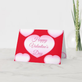 Feliz Día de San Valentín tarjeta de corazón rosad