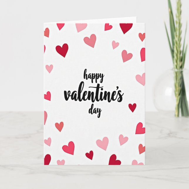 Feliz Día de San Valentín Tarjeta de Corazones Dib (Anverso)