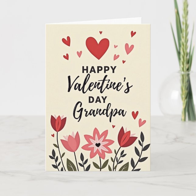 Feliz Día de San Valentín Tarjeta de Corazones par (Anverso)