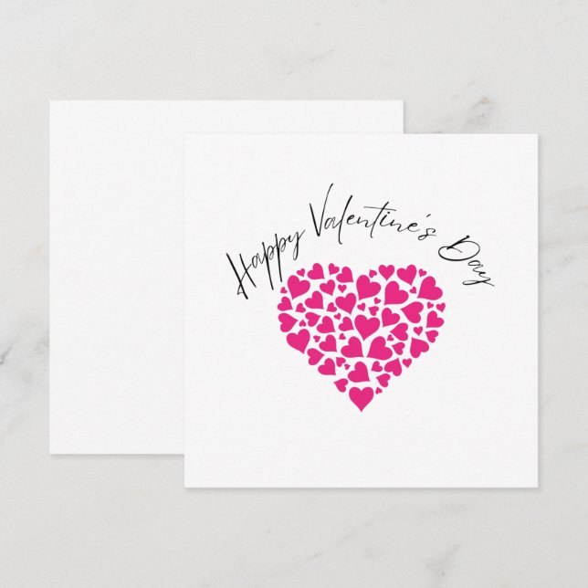 Feliz Día de San Valentín tarjeta de corazones ros (Anverso / Reverso)