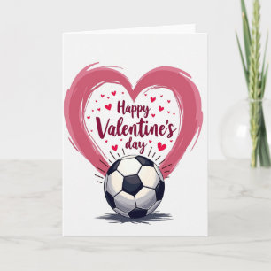 Feliz Día de San Valentín Tarjeta de Fútbol