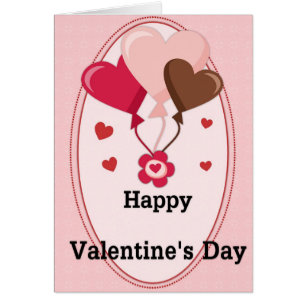 Feliz Día de San Valentín, tarjeta de globos de co
