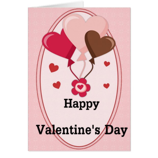 Feliz Día de San Valentín, tarjeta de globos de co (Frente)