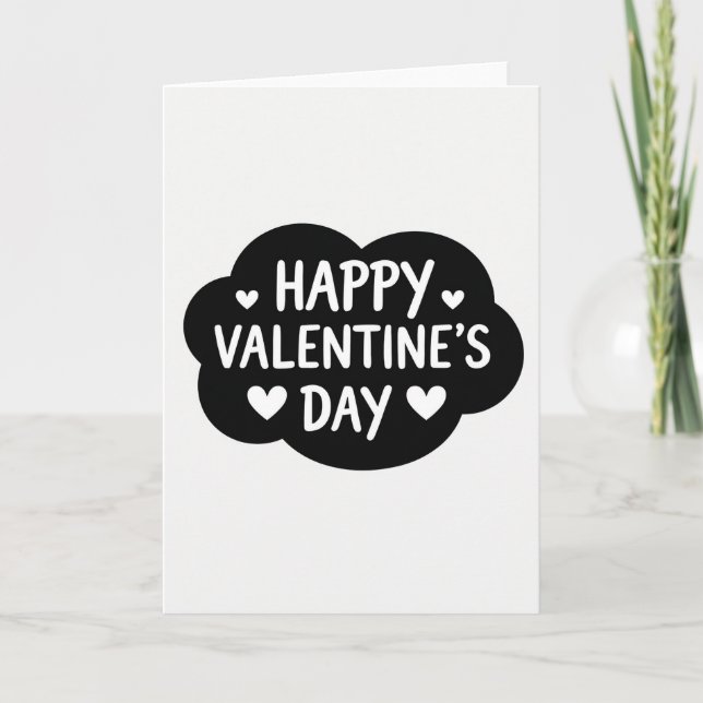 Feliz Día de San Valentín Tarjeta de Nubes Corazon (Anverso)