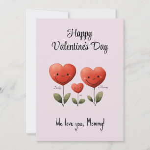 Feliz día de San Valentín, tarjeta de papá y bebé,